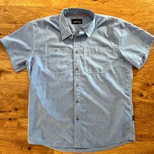 Orvis Tech Chambray Mens Short Sleeve Work Shirt Size L